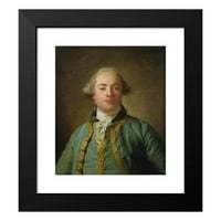 Jean-Baptiste Perronneau Crni moderni uokvireni muzej umjetnički print pod nazivom - Portret gospodina,