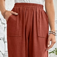 Dasayo elastični struk kapris za žene čvrste labave hlače sa džepovima ljetna modna odjeća