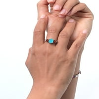 Gem kamen kralj 2. CT ovalni zeleni tirkizni crveni granet Sterling srebrni prsten