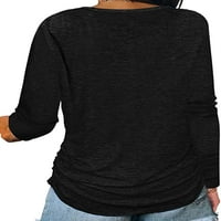 Kokopeuentne žene majica košulja patent zatvarača dugih rukava na plišani casual soild labav fit bluza