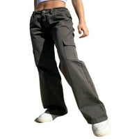 Ženske vrećaste teretne hlače Srednja odjeća Niske struke Široke pantalone za noge Hip Hop Joggers Duks