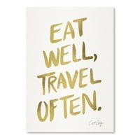 Americanflat jesti dobro putovanje često zlato mačka Coquillette poster Art Print