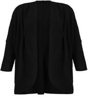 Plesneemangoos Ženski s dugim rukavima Otvoreno Frontlong Cardigan Casual Pleted Maxi džemper kaputa