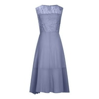 Ženske haljine Maxi rukavac bez rukava A-line s tiskanim okruglim izrezom ljetna haljina plava 4xl