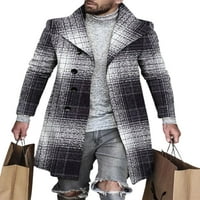 Groanlook Muška odjeća s dugim rukavima grašak kaputa rever kaput muški srednji duljinski kaputi Klasični