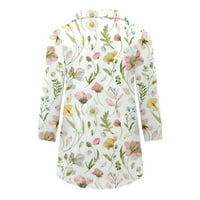 Ženski rupnik tunika Bluze Ležerni cvjetni ispis Loop Fit V majice modni plutani tokovi