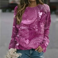 Novi dolasci majice s dugim rukavima za žene Clearence Ležerne prilike pulover Ženske vrhove Grafički
