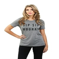 Tenk navoja Sip Sip Hooray Ženska moda Opuštena reda kratka majica Tee Heather Rouge X-Veliki