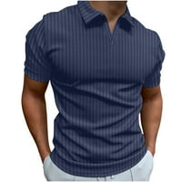 Hfyihgf Muški mišići V izrez polo majice Slim Fit s kratkim rukavima kamen pamučni golf majice rebrasti