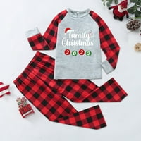 Dianhelloya set roditelj-dijete Pajamas dugih rukava haljina pamučna mješavina Božićna porodica podudaranje