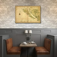 20 30 Kalifornija kao otok C Vintage Karta Zidna umjetnost