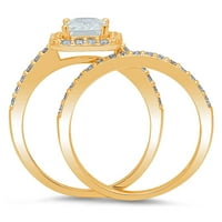 2. CT smaragdni rez originalni rupnijski dijamant SI1-si J-K 14k Yellow Gold Halo Angagement Wedding