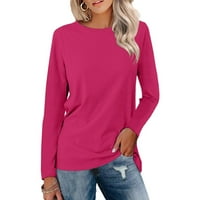 Ženska modna casual dugih rukava pulover za okrugli vrat Top bluza
