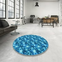 Ahgly Company u zatvorenom okruglom uzorkovima svijetlih tirkiznih rugača plave površine, 3 'runda