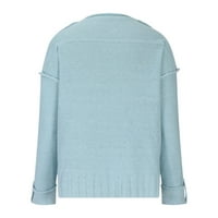 LILGIUY HOMENE Ležerne prilike Soild dugih rukava pletiv pulover džemper s V-izrezom