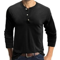 Gersome muške majice sa dugim rukavima, majice za ovratnike prema dolje pulover Bluze Osnovni dizajnirani labavi donji majica za muškarce za muškarce