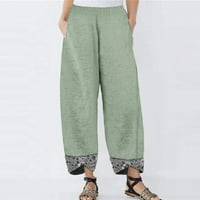 Corashan pantalone za žene, ženska pamučna posteljina čvrsta patchwork neregularne labave pantalone