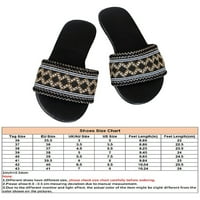 Ymiytan ženske slajdove otvorene plosne sandale etničke priključke za šetnju ugodnim nepušačem na ljetnim cipelama crna 6,5