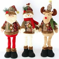 Autmor Merry Božićni ukrasi crtani božićne lutke djeca snježna pahuljica pletena Santa Claus Elk lutka za domaće novogodišnje poklone