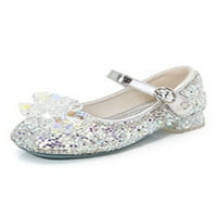 Stanovi Lacyhop Girl Glitter Haljina cipele Udobne mary Jane Sandale Performanse Neklizajuća princeza cipela modni gležnjače srebro 7c