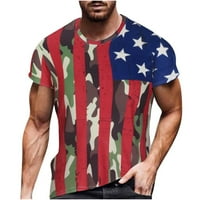 Muška američka američka zastava za zastavu Summer casual grafički grafički tisak mišićnog vježbanje