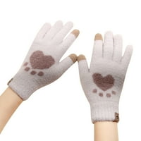 Qcmgmg zimske ženske rukavice od runa obložene debelim termalnim laganim rukavicama osjetljivim na dodirnim ekran hladnim vremenskim rukavicama višebojna slobodna veličina