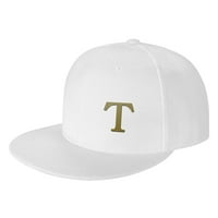 Abeceda T uzorak bejzbol kape, kape za kamione za muškarce i žene, podesive ravne kape, bijele boje