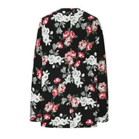 Majice s dugim rukavima OALIRRO poliester za žene cvjetni print V izrez Žene Dressy Bluze na vrhu Ležerne