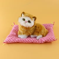 Sijiali Simulacija Slatka mačka Kitten Sound Plish lutka igračka sa mat za spavanje