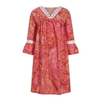 Feesfes ženske haljine cvjetni print v izrez opruga haljina labava casual haljina za ženske rukav zabava