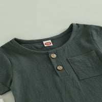 TODDLER Baby Boys Set odjeće za odjeću na gumb-dolje majica + pamučne kratke hlače ljetna odjeća sa