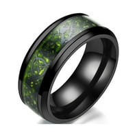 Pgeraug pokloni za žene Titanium čelični zmaj zmaj sa srebrnim zlatnim zmajem od nehrđajućeg čelika prsten za prsten zelena