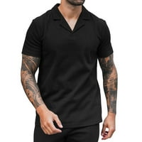 Muške majice s kratkim rukavima s kratkim rukavima Ljetna casual mišićna fitness majica crna 2xl
