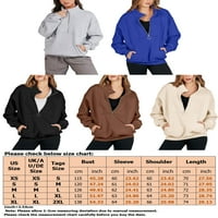 Paille žene duge dugih rukava pulover na pola zip vrhova labava zimska majica APRICOT XL