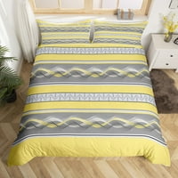 Striped Duvet Cover Twin, set za posteljinu za patchwork za kabinu, geometrijski zaštitni poklopac za dječje dječake djevojke, seoski teretski krevet sa jastukom cijelu sezonu