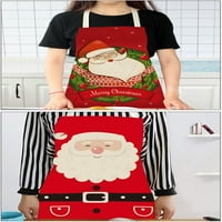 Božićna pregača, odrasli Santa Claus Linen APron Xmas Holiday Decorativni kostim dodatak