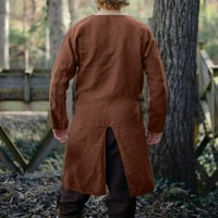 Fanxing muške duge košulje pamučne hipi košulje V izrez dugih rukava tunik na vrhu Blouse Split majica