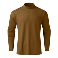 Muškarci Solid Turtleneck Casual Slim Fit Pulover Majica Bluze za dno Bluze Majice Brown XL, SAD Veličina 10