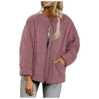 Moderska jakna za žene Modni čvrsti boju postolje od pamučne jakne labavi džep kaput dugih rukava