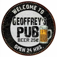 Geoffrey's Pub 12 okrugli metalni znak pivo bar crni zid Décor poklon 200120039468