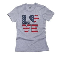 Ljubavno srce - velika štampačka zastava Ženska pamučna majica