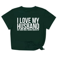 Košulje CETHRIO WOMANS - kratki rukavi Comfor Womentable Print casual pulover majica bluza Green