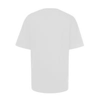 Zunfeo vrhovi za žene - slatko tiskane novi dolazak kratkih rukava Crewneck T majice bijeli 2xl