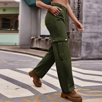 Akiihol ženske hlače Ležerne prilike ženske obrezane kičene joge hlače sa džepovima Capri Dužina Slim