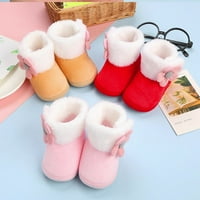 TODDLER cipele za bebe čizme sa lukom s mekim kosilicama za bebe pusle baršunaste debele pamučne cipele