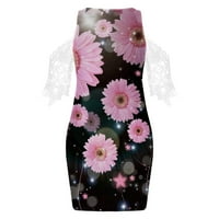 Gaecuw Ženske kratke ljetne haljine V izrez kratki rukav iznad ljetnih haljina koljena ljuljačke trendi