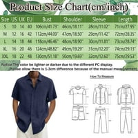 Havajska majica za muškarce Slim Fit Stretch Ljeto Havaji, čvrsti kratki rukav dvostruki džep isključite