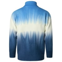 Uorcsa novi proizvod jesen i zimski pleteni gradijent tiskani moda plus veličina kornjača muški džemperi plavi