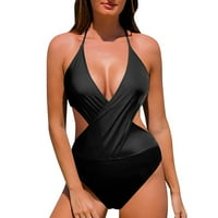 Vivianyo HD Sexy Women Bikini Puno spajanje kupaće kostimi jednodijelno kupaće kostim odjeće crna