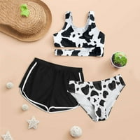 Baby Girl Outfits Susbleder Cow Colew košulje za kuhanje za kuhanje ljetni bikini kupaći kostim